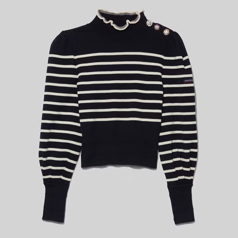 Marc Jacobs x Armor Lux Virgin Wool Striped Sweater Sz M - Picture 2 of 4